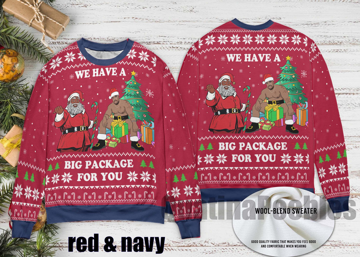 American Santa Barry Wood Christmas Sweater, Santa Barry Wood Funny Sweater for Family, Barry Wood Christmas Ugly Sweater