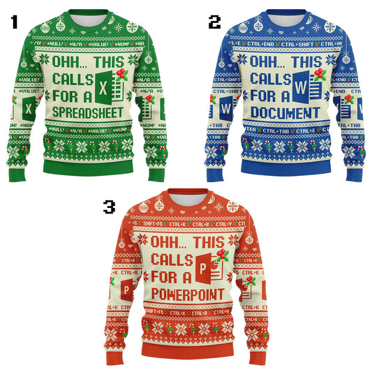 This Calls For A Spreadsheet Ugly Christmas Sweater, Excel Christmas Sweater, Tax Accountant Gift, Excel Group Matching Sweater Holiday Gift