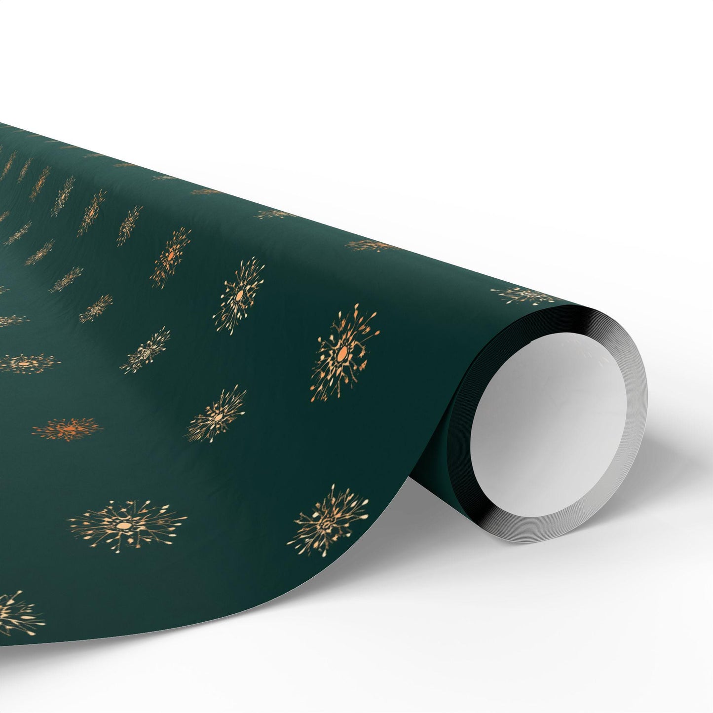 Vintage Christmas Green Gold Wrapping Paper Rolls- Christmas Gift Wrap Retro, Holiday Festive Gift Packaging, Festive Xmas Paper