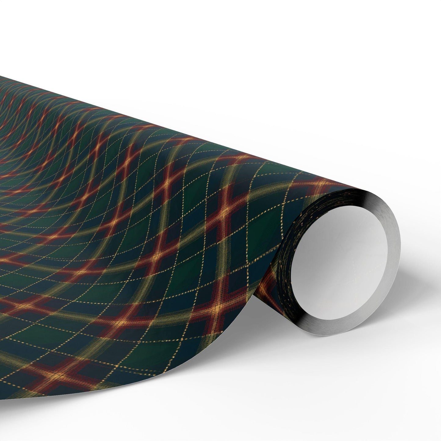 Vintage Tartan Christmas Wrapping Paper Green Tartan Wrapping Paper Roll for Christmas Holidays, Festive Gift Wrap, Xmas Present Paper