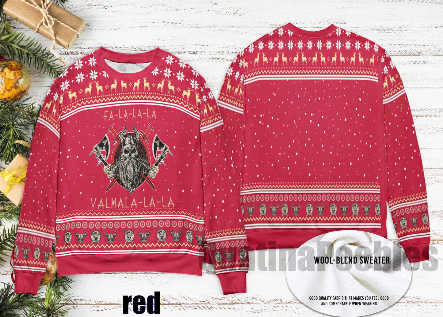 Viking Valhalla Ship Ugly Christmas Sweater, Fa La La Valhalla Holiday Ugly Sweater, Viking  Ugly Sweater Xmas, Gift For Men Women,