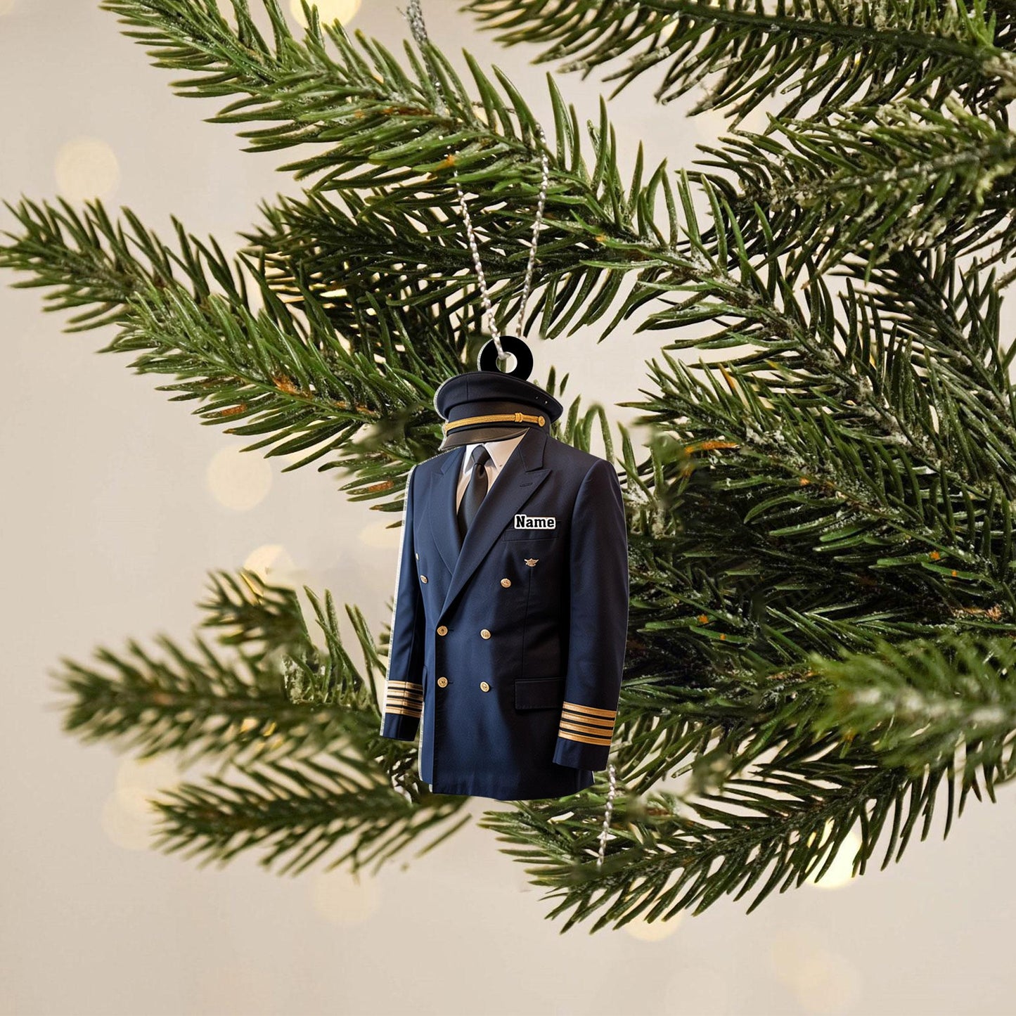 Custom Name Pilot Uniform Christmas Ornament, Pilot Ornament, Christmas Gift For Pilot, Pilot Flight Ornament Gift, Pilot Accessories