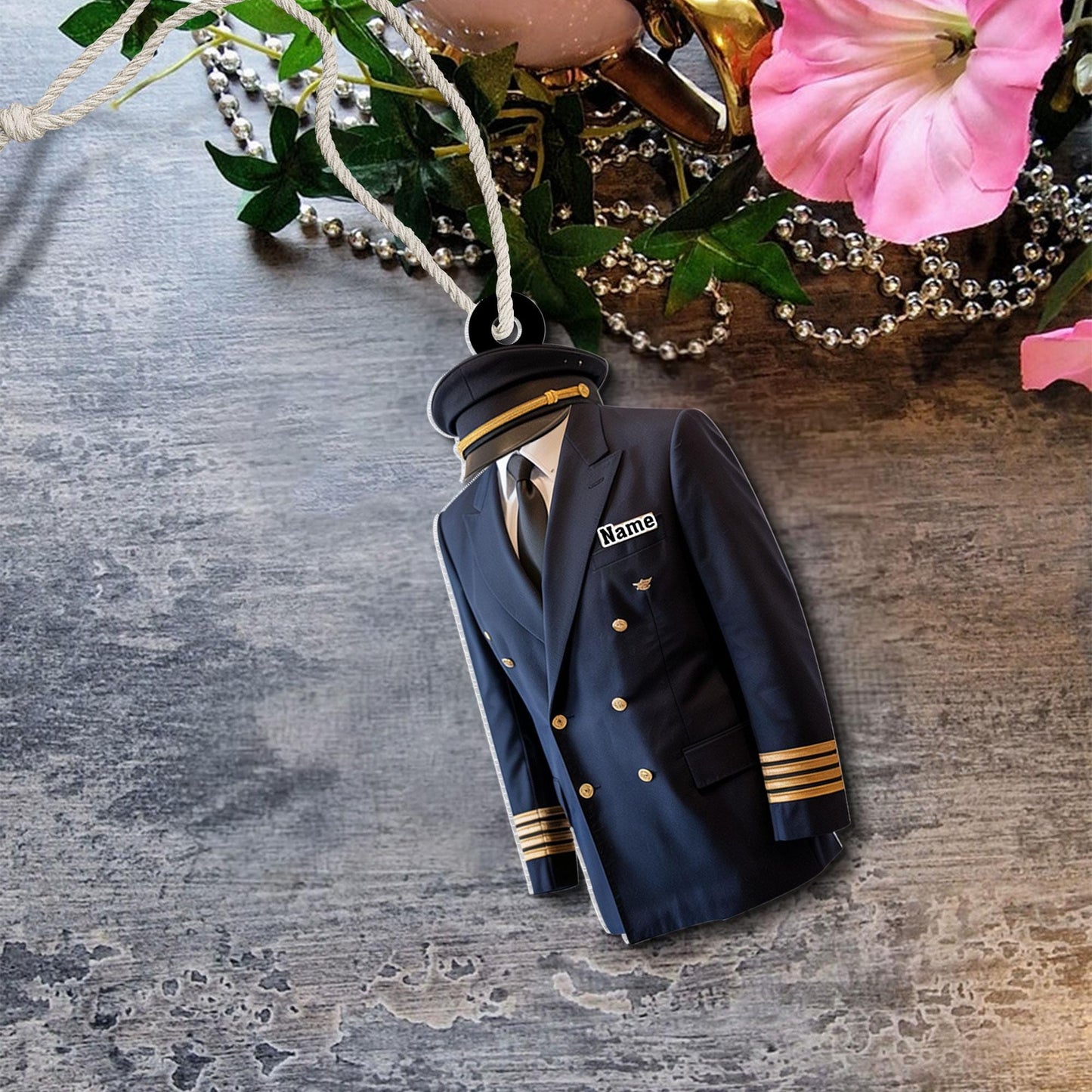 Custom Name Pilot Uniform Christmas Ornament, Pilot Ornament, Christmas Gift For Pilot, Pilot Flight Ornament Gift, Pilot Accessories