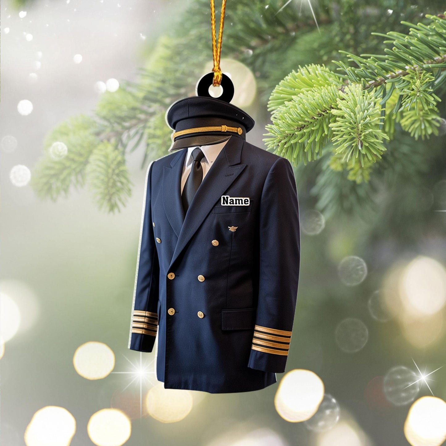 Custom Name Pilot Uniform Christmas Ornament, Pilot Ornament, Christmas Gift For Pilot, Pilot Flight Ornament Gift, Pilot Accessories