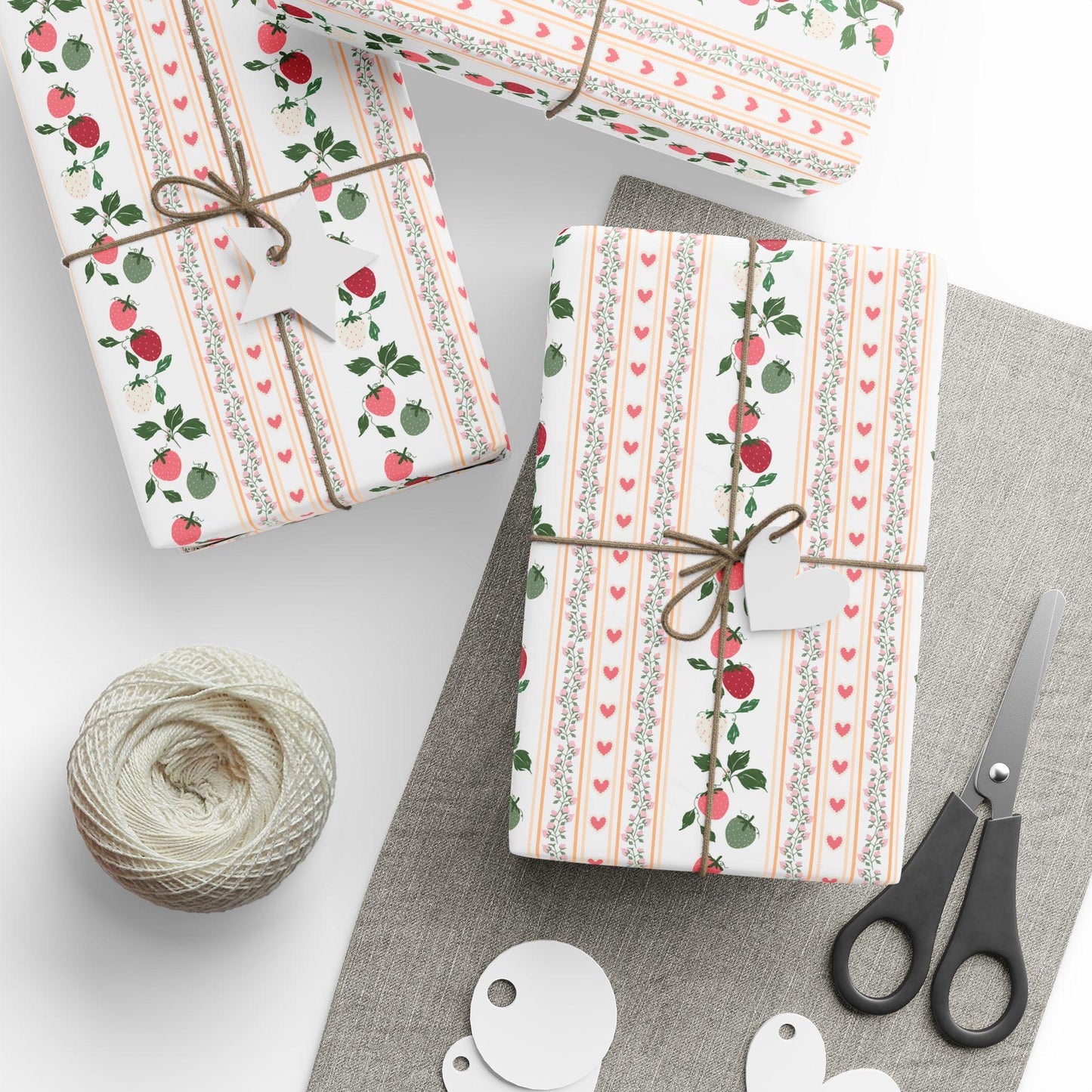 Pink Berry Wrapping Paper: Preppy Girly Gift Wrap