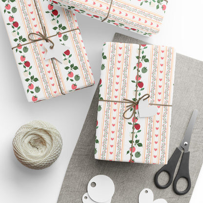 Pink Berry Wrapping Paper: Preppy Girly Gift Wrap