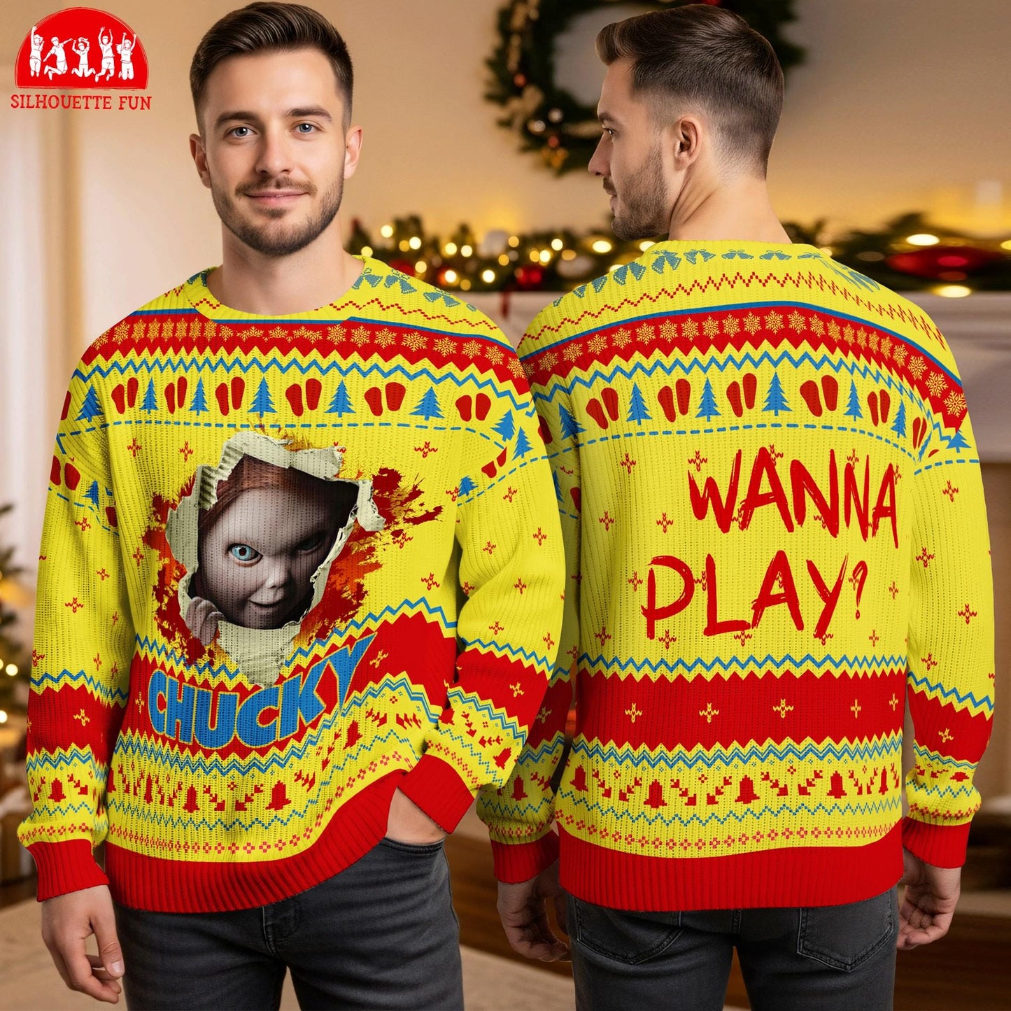 Chucky Ugly Christmas Sweater, Chucky Wanna Play Christmas Shirt, Chucky Horror Holiday Sweater, Trick Or Treat Shirt, Christmas Party