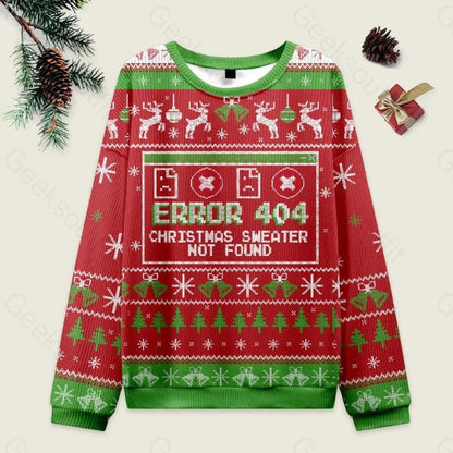 Error 404 Funny Xmas Not Found Ugly Christmas Sweater, Christmas Programmer Shirt, Computer Nerd Shirt, Ugly Christmas Sweater