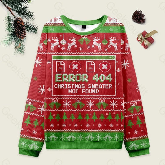 Error 404 Funny Xmas Not Found Ugly Christmas Sweater, Christmas Programmer Shirt, Computer Nerd Shirt, Ugly Christmas Sweater