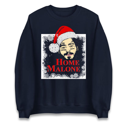 Home Malone Christmas Jumper, Funny Malone Xmas Tee, Cool Holiday Humor Gift Top, Trendy Meme Christmas Sweatshirt, Hilarious Festive Top