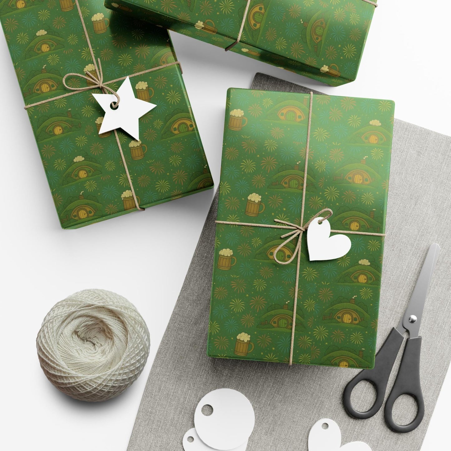 Gift Wrap Papers, Lord of the Rings Shire Hobbit Celebration Gift Wrap, Wrapping Paper, Birthday, Christmas, Presents, Party Supplies