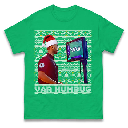 Funny VAR Humbug Christmas Jumper, Ugly Xmas Football Referee Hoodie, Spoof Soccer Fan T Shirt, Humorous Festive Gift Sweatshirt