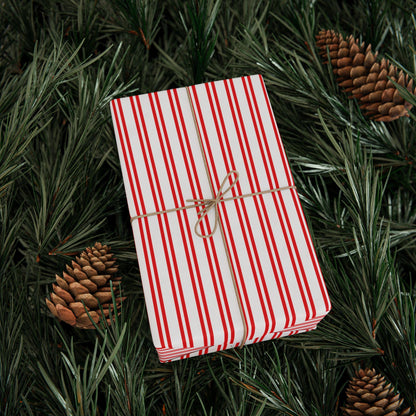 Ticking Stripe Papers, Christmas gift wrapping paper, holiday gift wrap, Xmas wrapping sheets, gift paper