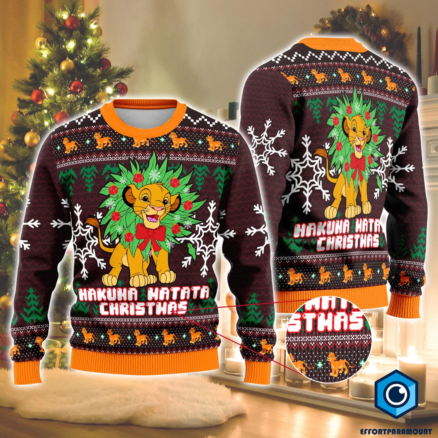 The Lion King Ugly Christmas Sweater | Simba The Lion King Ugly Sweater | Hakuna Hatata The Lion King Movie Ugly Xmas Sweater