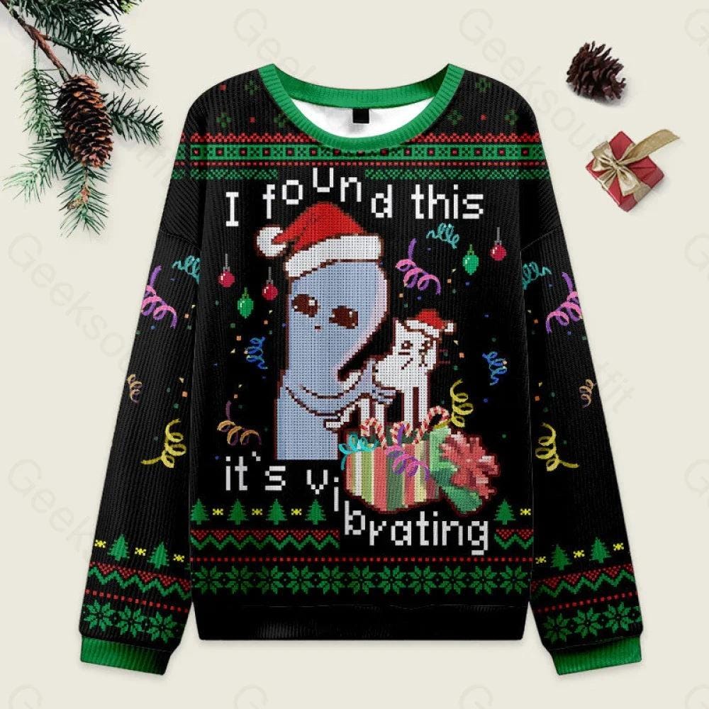 Alien Believes in Santa Ugly Christmas Sweater, Funny UFO Holiday Sweatshirt, Green Alien Xmas Jumper, Space Lover Gift for Him Her