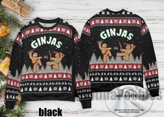 Gingerbread Christmas Ugly Sweater, Gingerbread Xmas Party Sweater, Gingerbread Unisex Funny Sweater for Family, Christmas Ugly Sweater