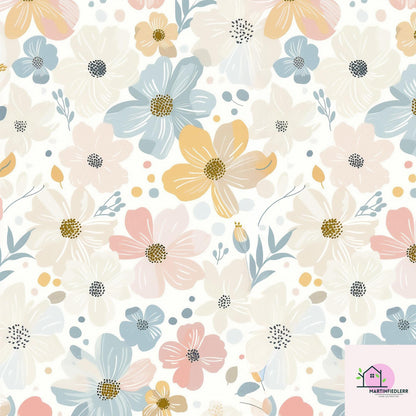 Pastel Wildflower Wrapping Paper: Elegant Botanical Print, Eco Friendly