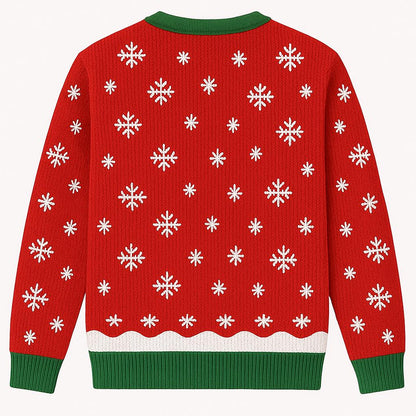 Christmas Sweater Red, Cute Snowman Xmas Tree Sweatshirt, Holiday Party Outfit, Funny Winter Gift Pullover