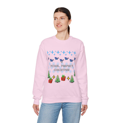 A Pixel Perfect Christmas Ugly Sweatshirt - Funny Holiday Pixel Art Crewneck for Designers, UX/UI & Tech Workers