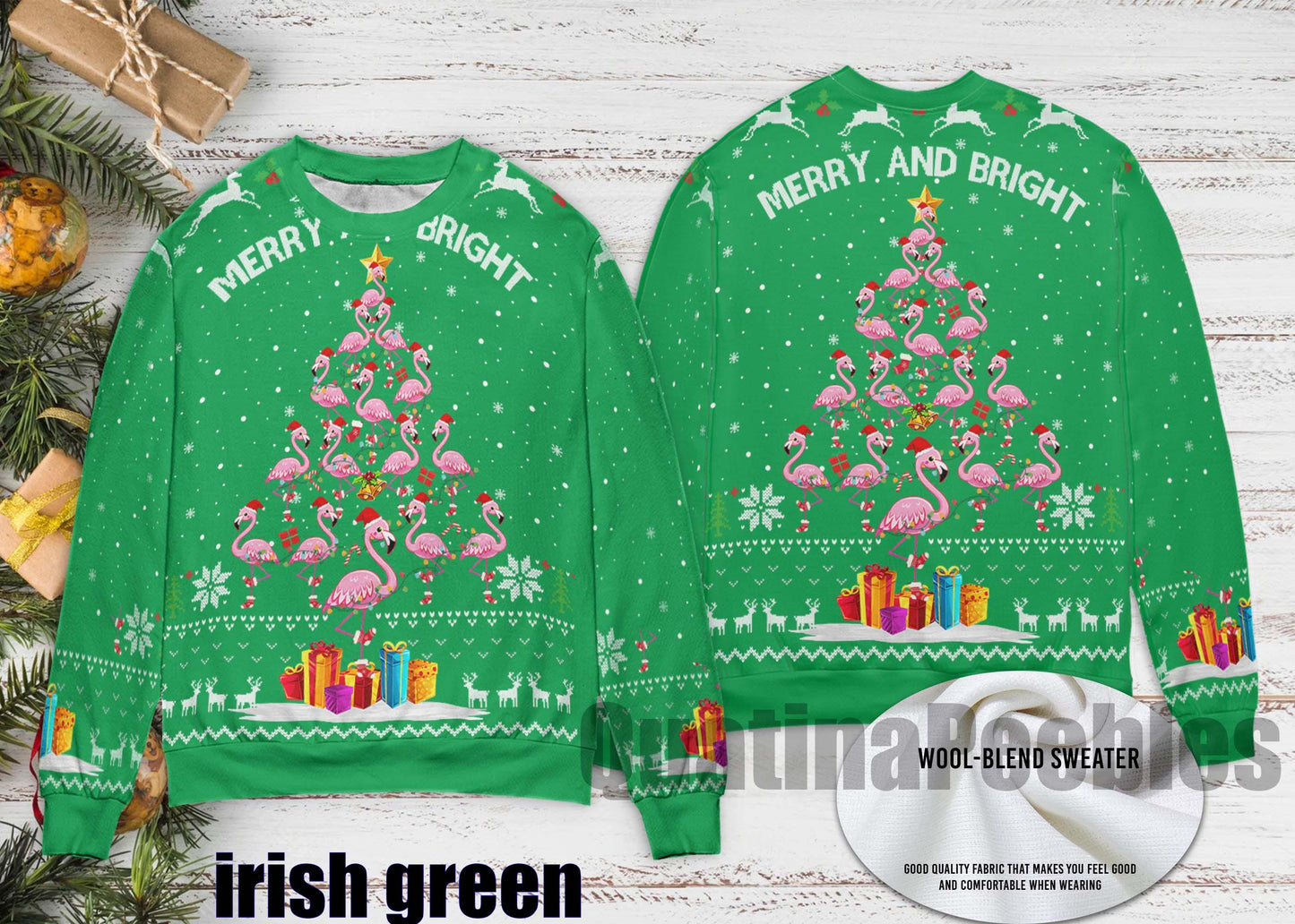 Flamingo Ugly Christmas Sweater, Funny Holiday Sweater With Festive Flamingo, Ugly Christmas Sweater, Xmas Sweater, Gift For Men Women