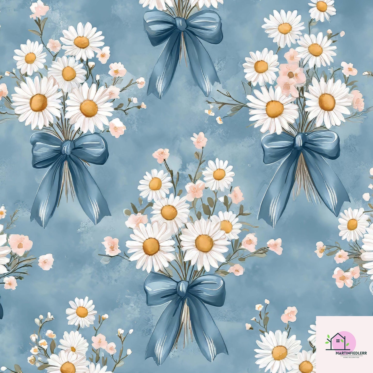 Vintage Daisy Wrapping Paper: Rustic Floral Biodegradable Cotton