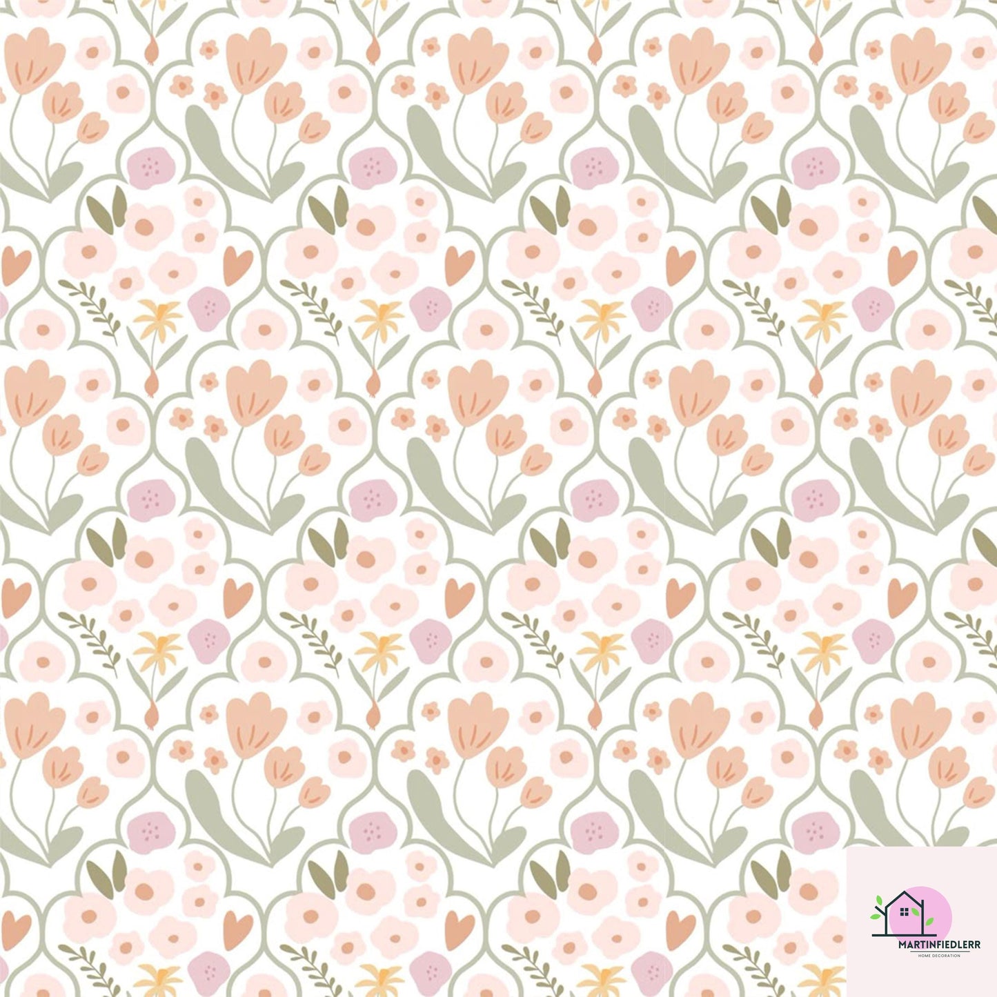 Blush Floral Wrapping Paper: Minimal Pastel Style, Plant-Based