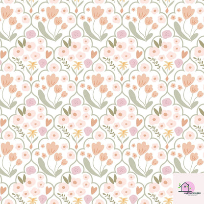 Blush Floral Wrapping Paper: Minimal Pastel Style, Plant-Based