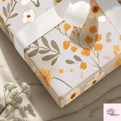 Scandinavian Floral Wrapping Paper: Recycled Art Paper, Autumn Harvest