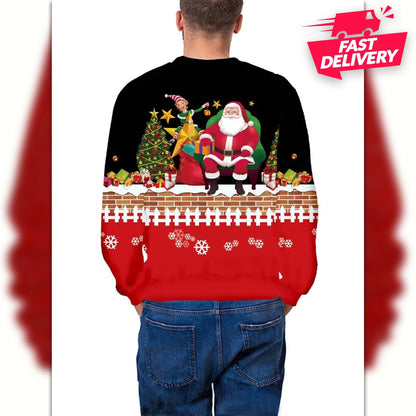 Funny Santa Costume Sweatshirt, Christmas Ugly Shirt, Santa Man Shirt, Family Matching Outfit, Friends Party, Hoodie Christmas Gifts