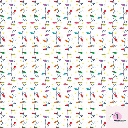 Christmas Lights Wrapping Paper: Festive Holiday Art Paper