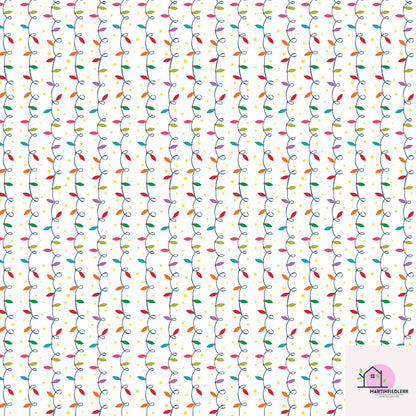 Christmas Lights Wrapping Paper: Festive Holiday Art Paper