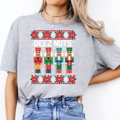 Funny Deez Nuts Nutcracker Christmas Sweatshirt: Ugly Holiday