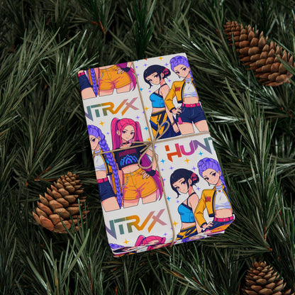 K-Pop Demon Hunter Wrapping Paper | Colorful Pop Star Gift Wrap | Korean Pop Aesthetic Gift Wrap for Birthdays, Fans & Holidays