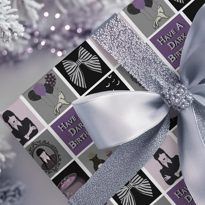 Wednesday Birthday Wrapping Paper: Goth Adams Family Gift Wrap