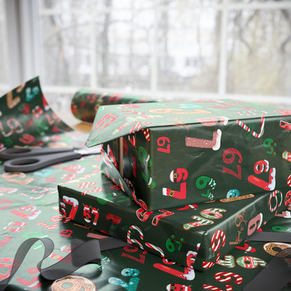 Wrapping Papers, 67 Meme Christmas Gift Wrap, Kids Funny Wrapping Paper, Unique Gift Wrap, Brain Rot, Gen A Meme, Holiday Gift Wrap, Festive