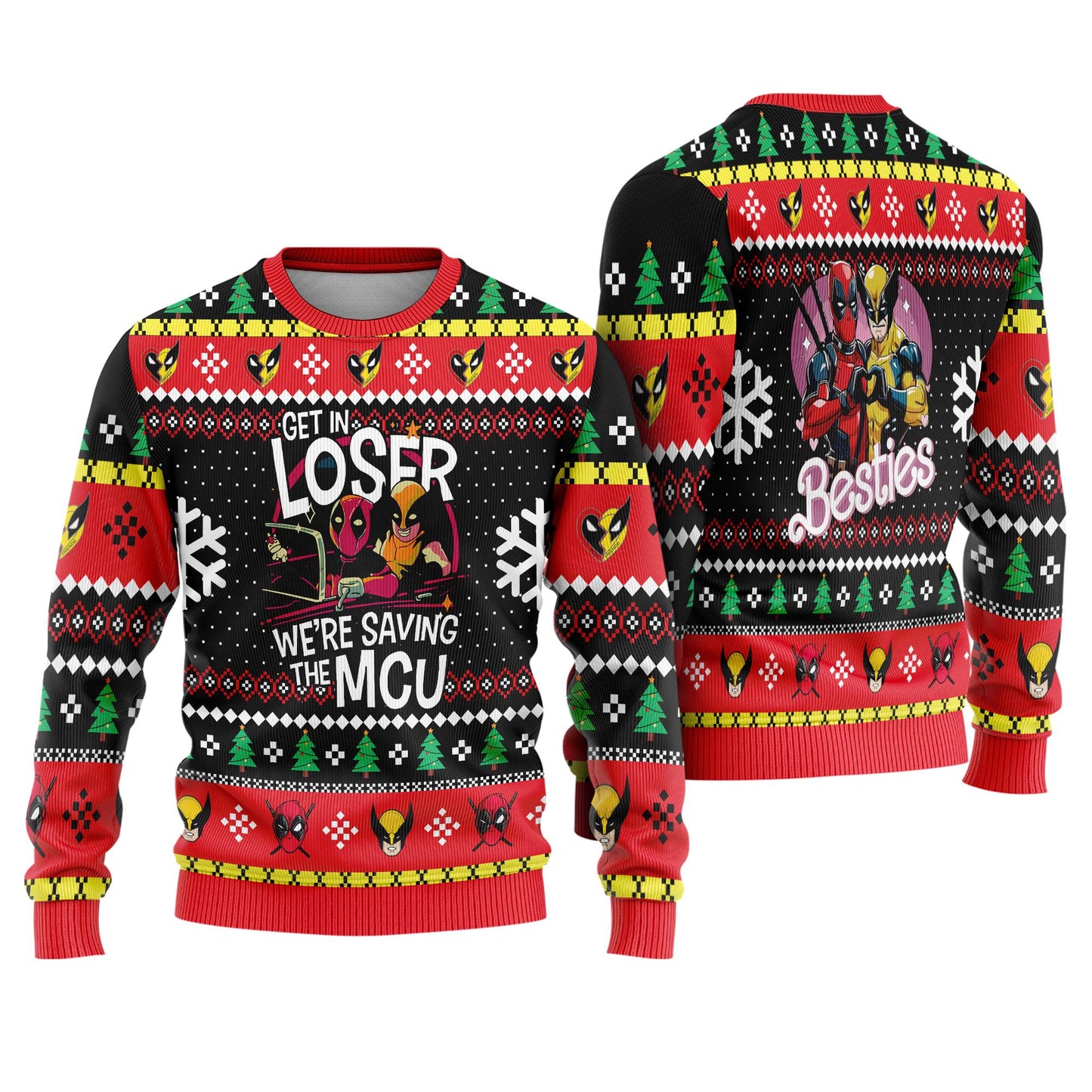 Deadpool Wolverine Ugly Sweater, Get in Loser Superhero Sweatshirt,Superhero 2025 Christmas Sweater,Wolverine Ugly Sweater, Christmas Gift