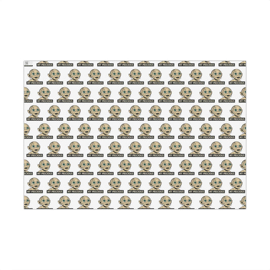 Wrapping Paper, Lord of the Rings Gollum My Precious Gift Wrap, Hobbit Themed Present Wrap, LotR Fans Birthday Party Supplies, Geeky Holiday