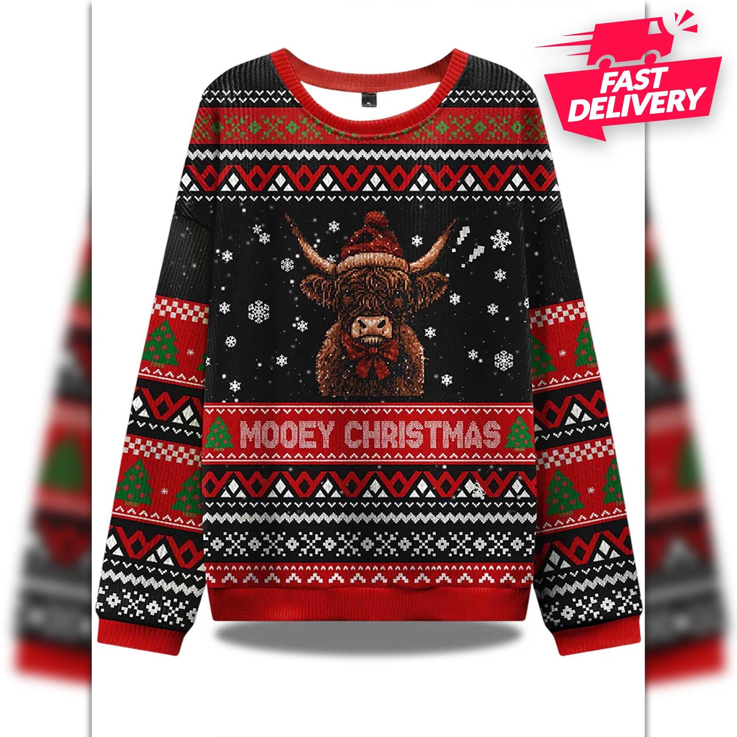 Mooey Christmas Ugly Sweater, Family Matching Outfit, Friends Party, Hoodie Xmas Gift Dad, Gift for husband, Mooey Xmas Hoodie for Boyfriend