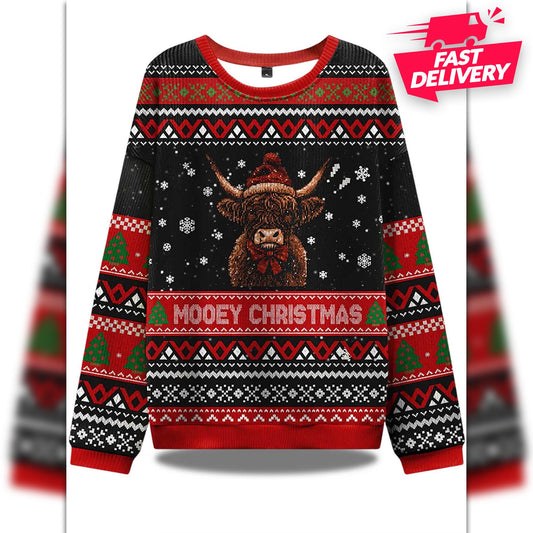 Mooey Christmas Ugly Sweater, Family Matching Outfit, Friends Party, Hoodie Xmas Gift Dad, Gift for husband, Mooey Xmas Hoodie for Boyfriend