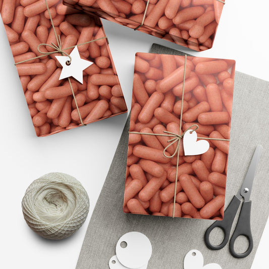 Glizzy Glizzie Wrapping Paper Hotdogs White Elephant Christmas Funny Gag Gift, Wrapping Paper Roll, Holiday, Party Favor, Joke gift
