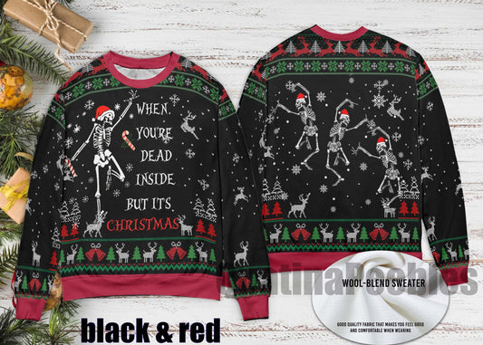 Dancing Santa Skeleton Christmas Ugly Sweater,Dancing Skeleton Christmas Ugly Sweater,Family Ugly Christmas Sweater,Funny Sweater for Family