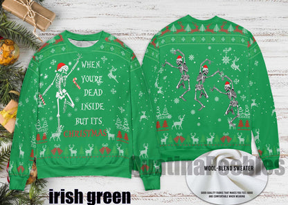 Dancing Santa Skeleton Christmas Ugly Sweater,Dancing Skeleton Christmas Ugly Sweater,Family Ugly Christmas Sweater,Funny Sweater for Family
