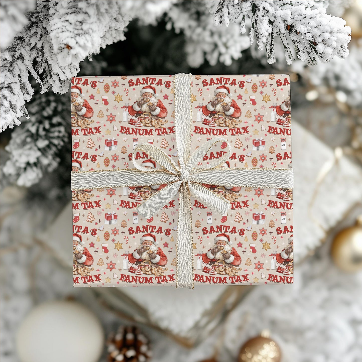 Wrapping Papers, Fanum Tax Meme Christmas Gift Wrap, Kids Funny Wrapping Paper, Brain Rot Slang Gift Wrap, Gen Alpha Meme, Holiday Gift Wrap