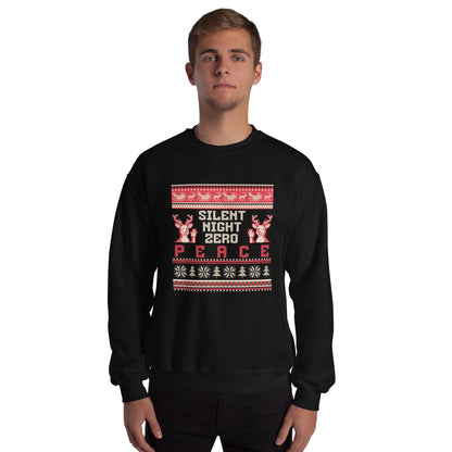 Silent Night Zero Peace Christmas Jumper | Funny Dark Humour Xmas | Ugly Holiday Knitwear | Alternative Secret Santa Gift