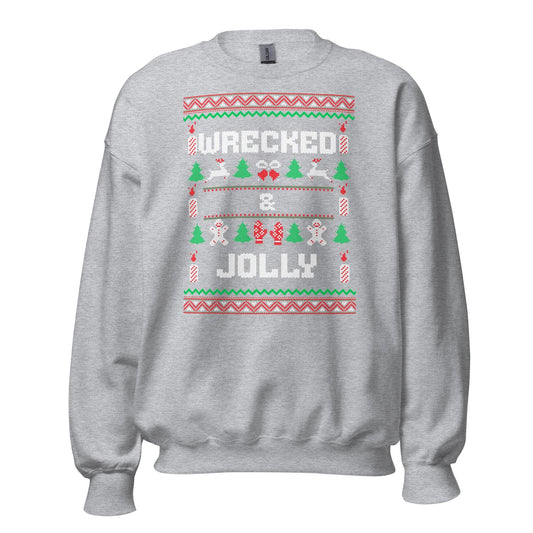 Wrecked & Jolly Funny Christmas Jumper | Ugly Xmas | Booze Drinking Festive Outfit | Secret Santa Gift