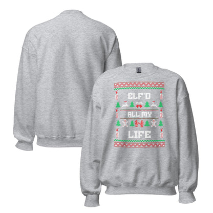 Elf’d All My Life Funny Christmas Print | Ugly Style Wall Art | Festive Holiday Party Decoration | Xmas Humour Gift Idea