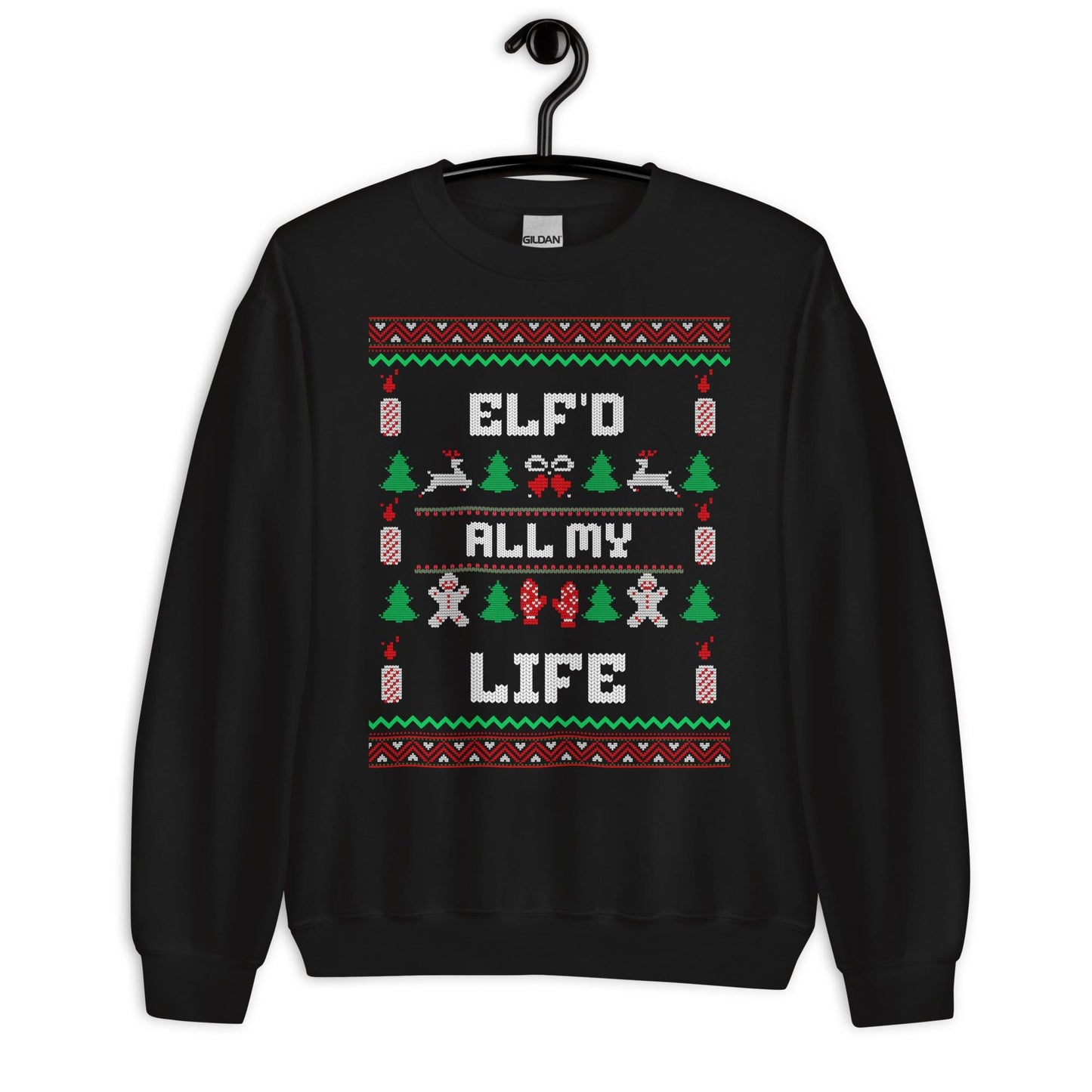 Elf’d All My Life Funny Christmas Print | Ugly Style Wall Art | Festive Holiday Party Decoration | Xmas Humour Gift Idea