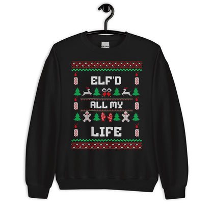 Elf’d All My Life Funny Christmas Print | Ugly Style Wall Art | Festive Holiday Party Decoration | Xmas Humour Gift Idea