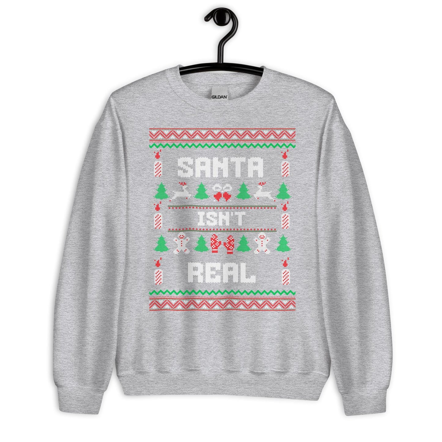 Santa Isn’t Real Funny Christmas Jumper | Ugly Style Festive Knit | Sarcastic Xmas Jumper for Parties | Novelty Holiday Gag Gift