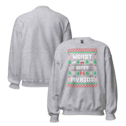 Worst Gift My Kids Funny Christmas Jumper | Ugly Style Festive Knit | Sarcastic Xmas Party Jumper | Novelty Holiday Gag Gift